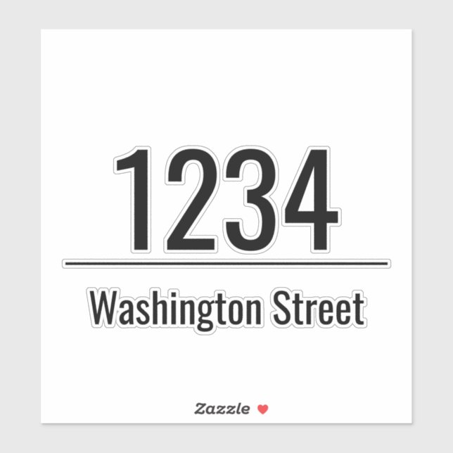 Pegatina Streer Address Black House Number Mailbox Decal (Hoja)