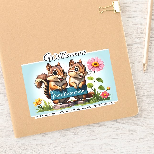 Pegatina Streifenhörnchen informieren (Cuaderno)