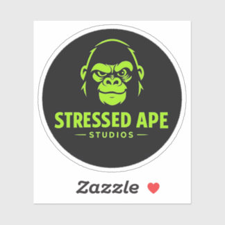 Pegatina Stressed Ape Studios Green Logo-Sticker