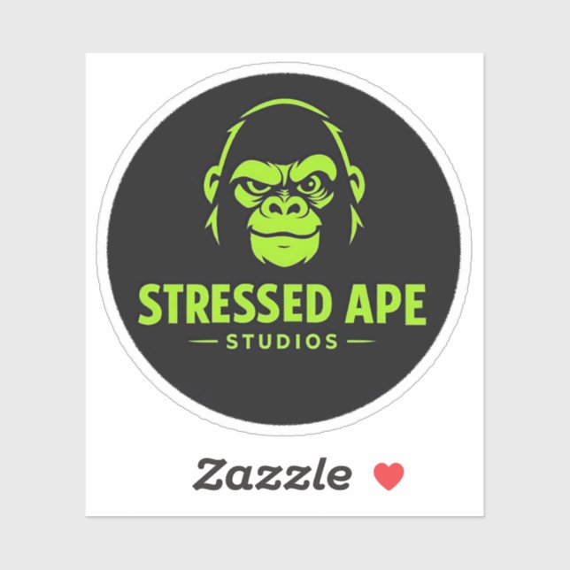 Pegatina Stressed Ape Studios Green Logo-Sticker (Hoja)