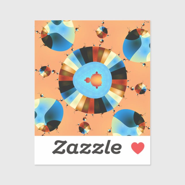 Pegatina Stripey Mandelbrot Fractal (Hoja)