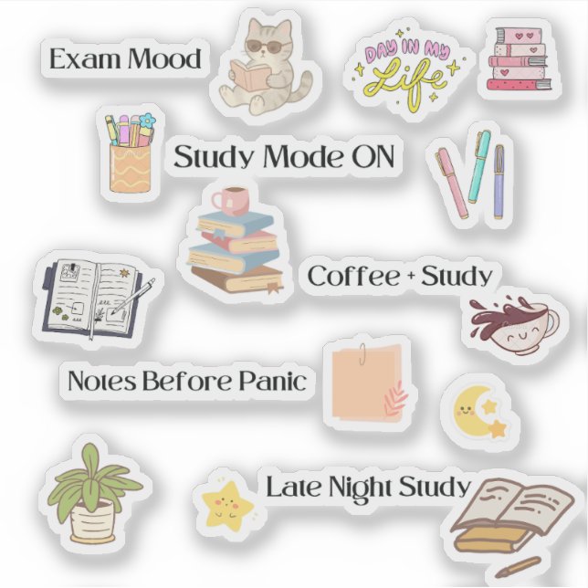 Pegatina Study Mode Stickers (Anverso)
