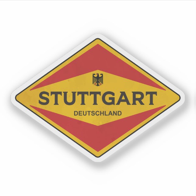 Pegatina Stuttgart Alemania Vintage (Anverso)
