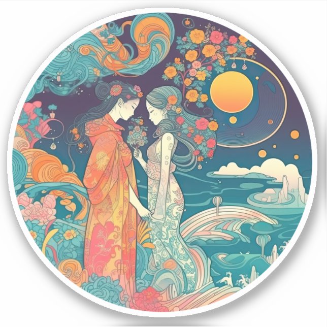 Pegatina Su amor, su camino (Anverso)