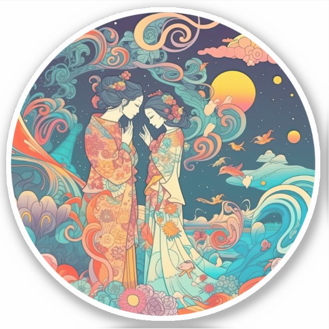 Pegatina Su amor, su camino (Anverso)