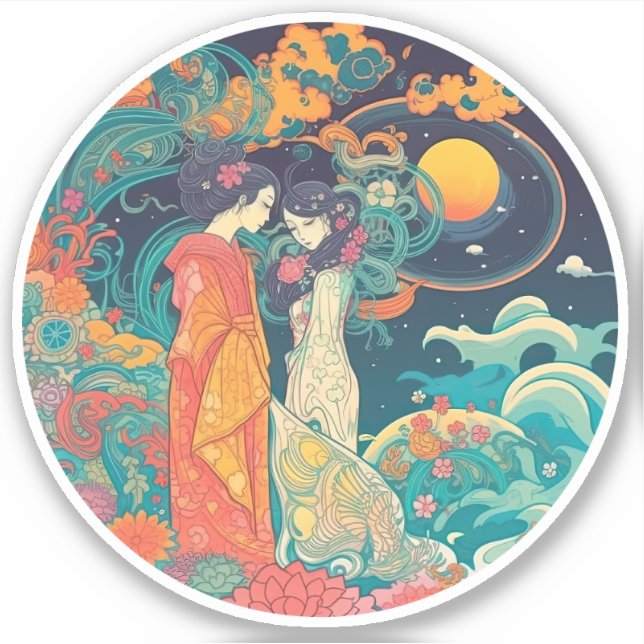 Pegatina Su amor, su camino (Anverso)