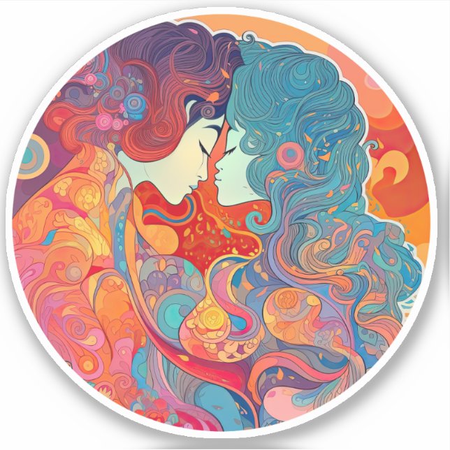 Pegatina Su amor, su camino (Anverso)