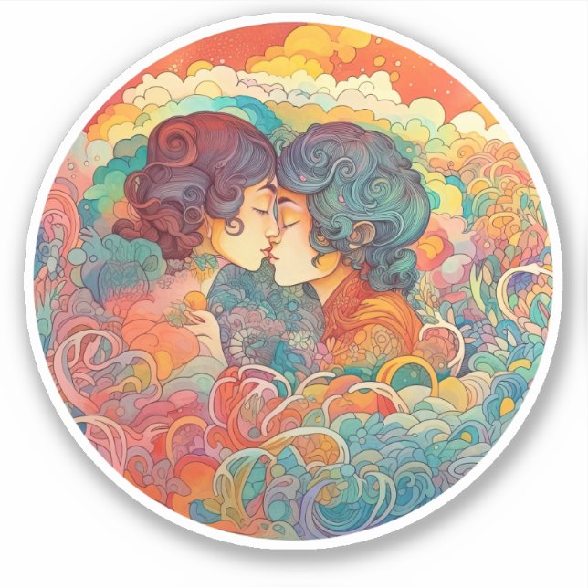 Pegatina Su amor, su camino (Anverso)