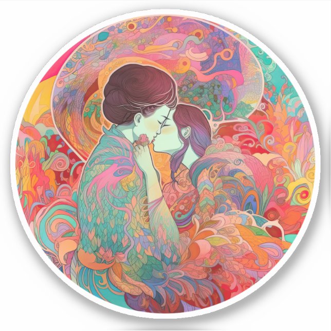 Pegatina Su amor, su camino (Anverso)