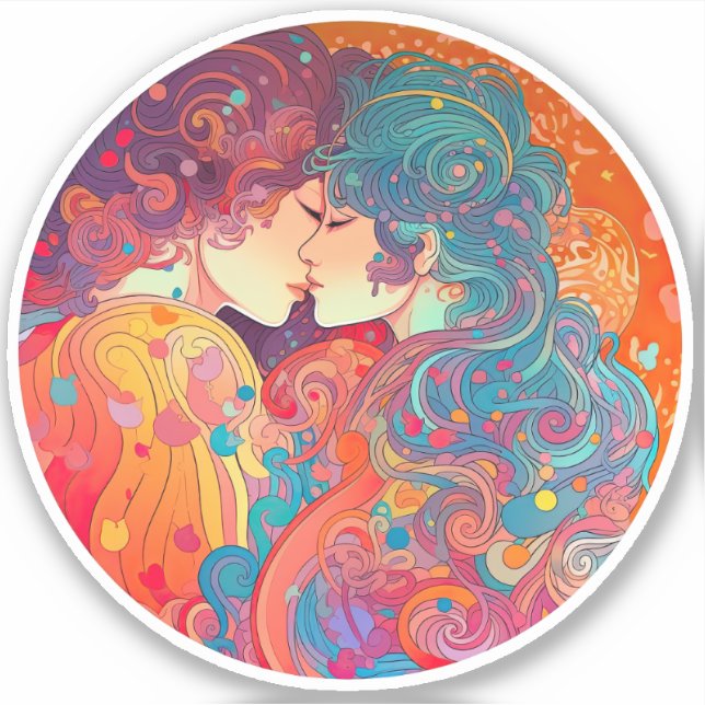 Pegatina Su amor, su camino (Anverso)