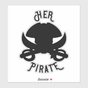 Pegatina Su Calavera de Huesos Cruzados Pirata Vintage y Es