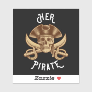 Pegatina Su Calavera de Huesos Cruzados Pirata Vintage y Pe