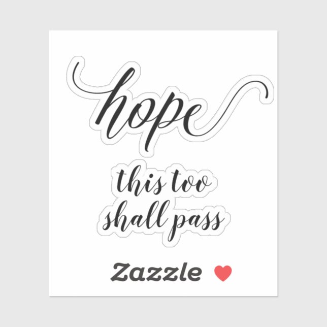 Pegatina Su caligrafía de script de Personalizado de texto (Hoja)