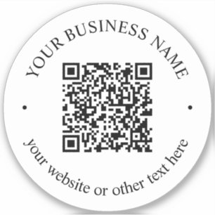 Pegatina Su código QR cargado más texto circular editable