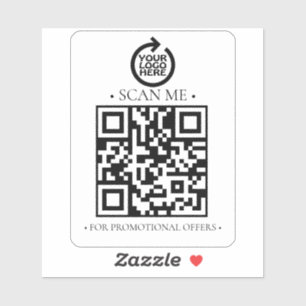 Pegatina Su código QR y su logotipo de empresa