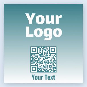 Pegatina Su logotipo con código QR editable y color de degr