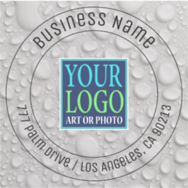 Pegatina Su logotipo, nombre comercial, dirección, detalles