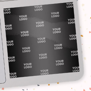 Pegatina Su logotipo repetido simple   Transparente y negro