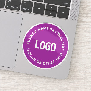 Pegatina Su logotipo y texto de Personalizable   Violeta pú