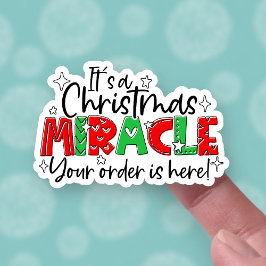 Pegatina Su pedido está aquí Navidades Milacle Cute Busines