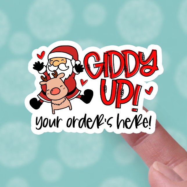 Pegatina Su pedido está aquí Navidades Santa Business (Subido por el creador)