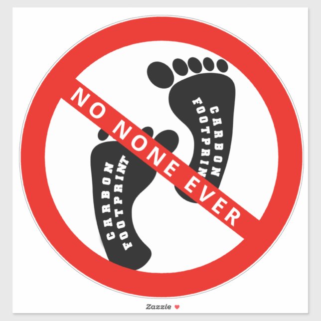 Pegatina Su texto aquí sin la HUELLA DE CARBONO (Hoja)