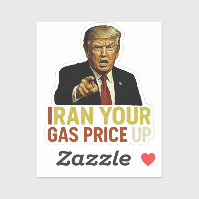 Pegatina Sube el precio de tu gasolina Irán (Hoja)
