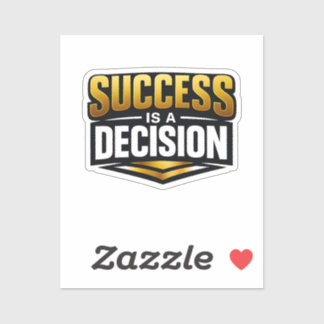 Pegatina Success Gold Typography on Black