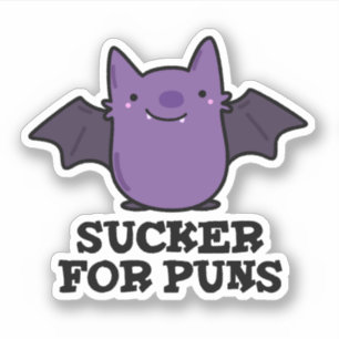 Pegatina Sucker For Punls Funny Baby Bat Pun