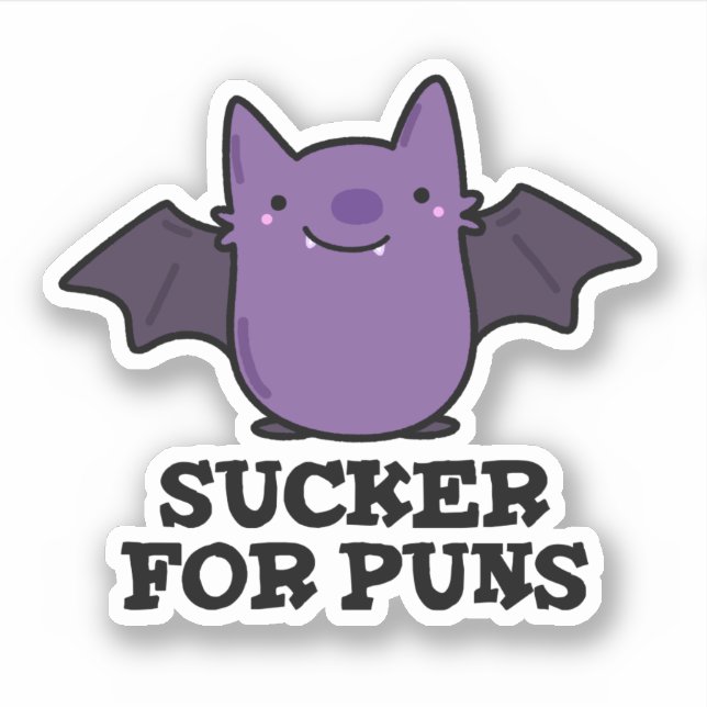 Pegatina Sucker For Punls Funny Baby Bat Pun (Anverso)