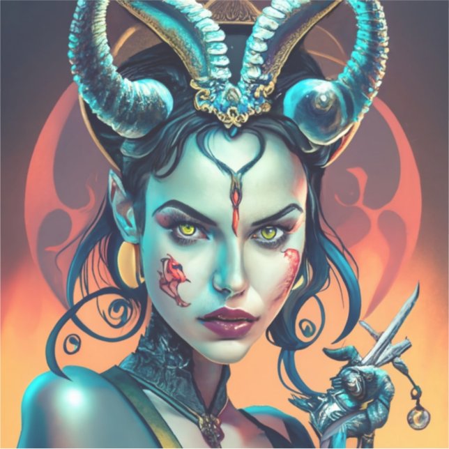 Pegatina Sucubus Evil (Anverso)