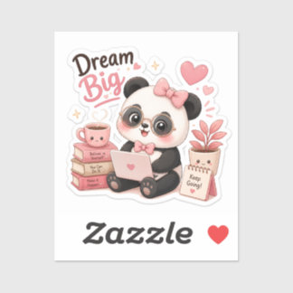 Pegatina Sueña en Grande – Sticker de Panda Motivacional