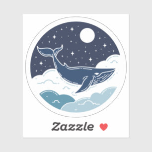 Pegatina Sueño de ballena azul