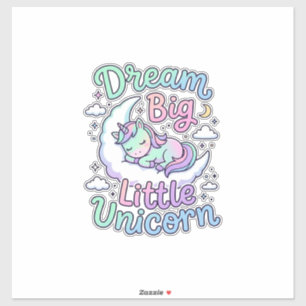 Pegatina Sueño de Unicornio Regalo de Unicornio Pequeño Vec