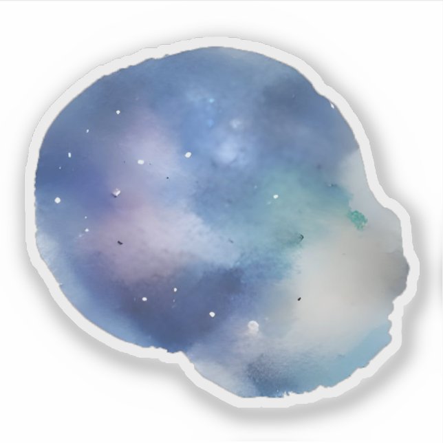 Pegatina Sueños celestes: Una exploración acuarela (Anverso)