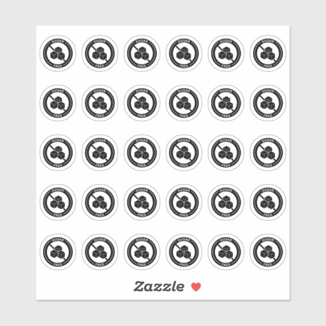 Pegatina Sugar Free Wedding Place Card Mini Food Allergy  (Hoja)