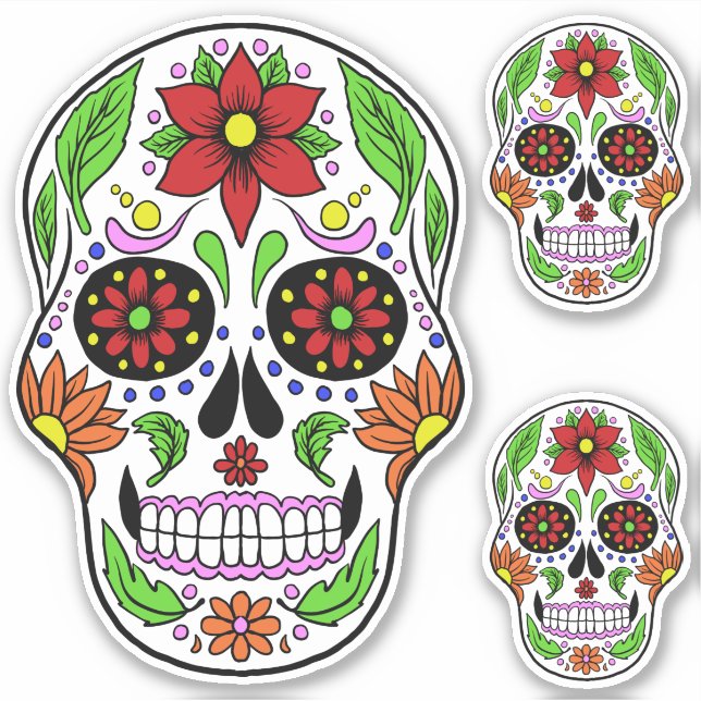 Pegatina Sugar Skull (Anverso)