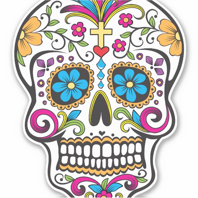Pegatina Sugar Skull (Anverso)