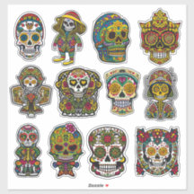 Sugar Skull Art 12 Piece Folk Art Pack