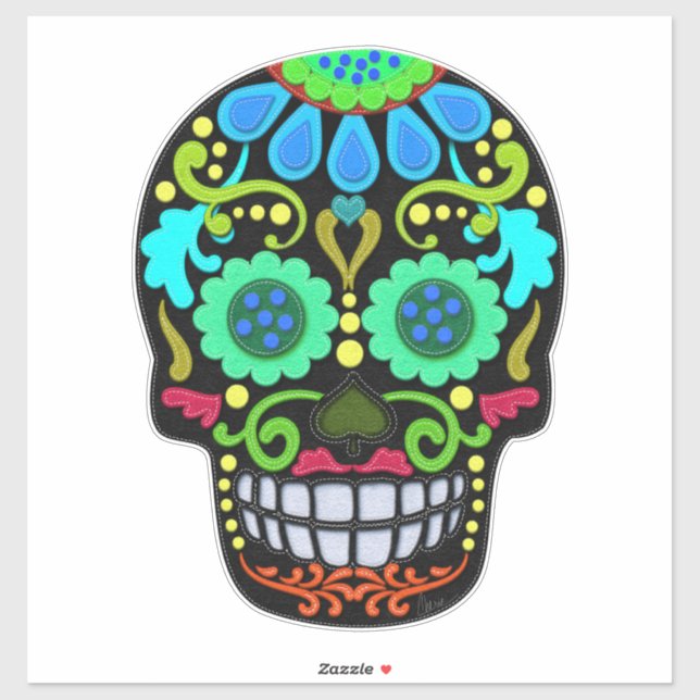 Pegatina Sugar Skull | Día de los Muertos | Grande (Hoja)