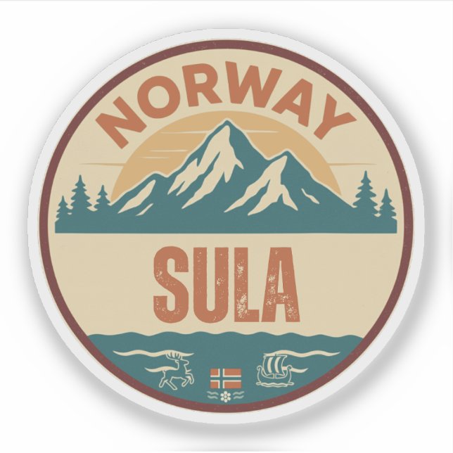 Pegatina Sula, Noruega Norway (Anverso)