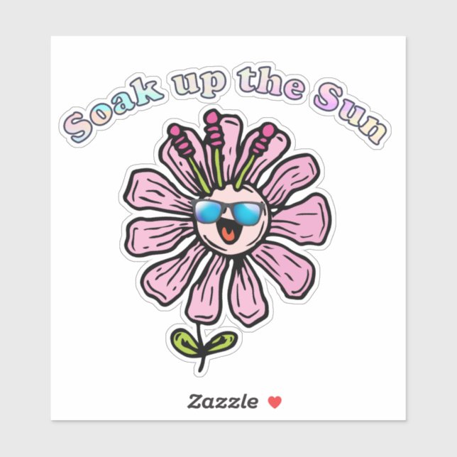 Pegatina Sumergirse en el tinte del sol (Hoja)