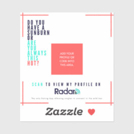 Pegatina "Sunburn" - Tarjetas QR de vinilo