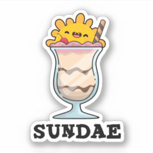 Pegatina Sundae Funny Sunday Ice Cream Pun