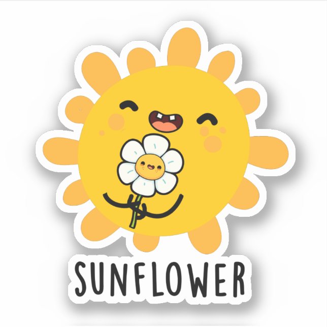 Pegatina Sunflower Funny Y Flower Pun (Anverso)