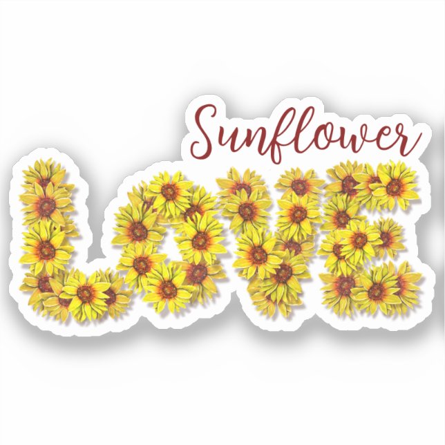 Pegatina Sunflower Love Vinyl Sticker (Anverso)