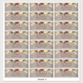 Pegatina Sunflower Rustic Fall Nombres de invitados Direcci