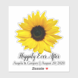 Pegatina Sunflower Wedding Felices para Siempre