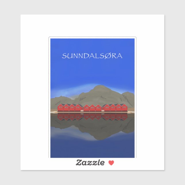 Pegatina Sunndalsøra Nordmøre Noruega (Hoja)