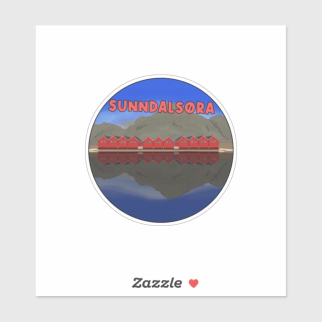 Pegatina Sunndalsøra Noruega (Hoja)